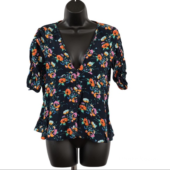 Zara floral peplum blouse size S - Picture 1 of 12